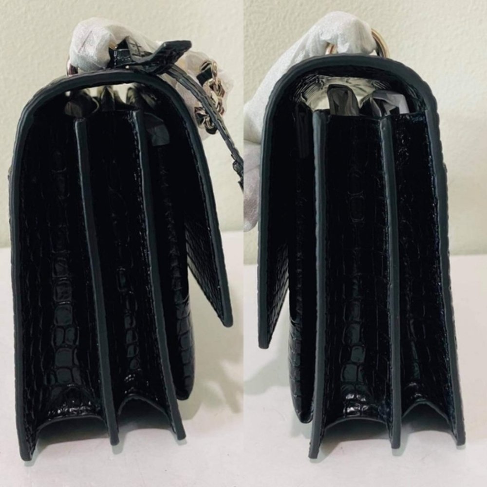 YSL SUNSET Medium Croc black Crossbody Brand New - Picture 5 of 15